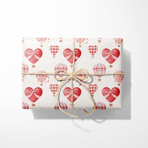 Valentine Hot Air Balloons Wrapping Paper