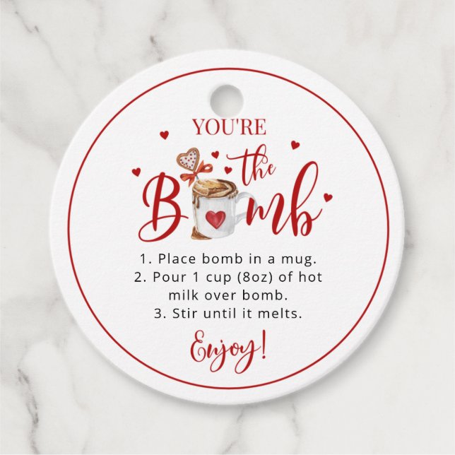 Valentine Hot chocolate bomb tag (Front)