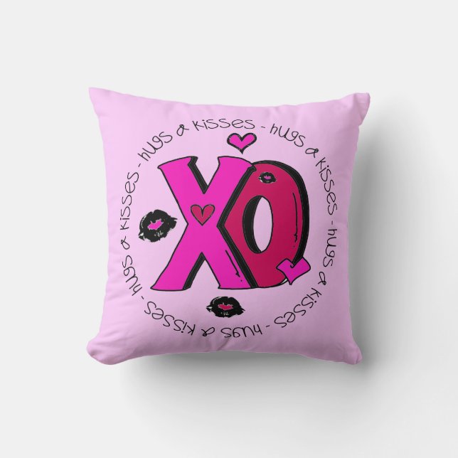 Valentine Hugs and Kisses Cushion (Front)