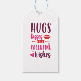 valentine Hugs kisses and valentine wishes Gift Tags