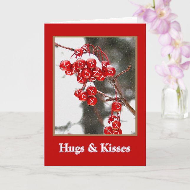 VALENTINE HUGS & KISSES FROM GRANDMA AND GRANDPA CARD (Orchid)