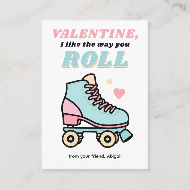 Valentine I Like the Way You Roll Card (Front)
