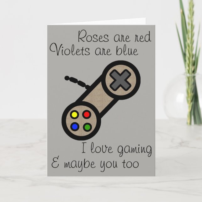 Valentine: I love gaming & you Holiday Card (Front)