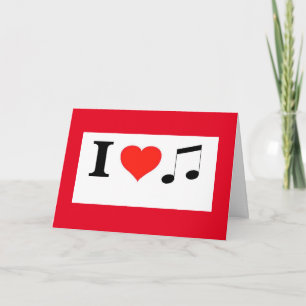 Valentine I Love Music and You Holiday Card