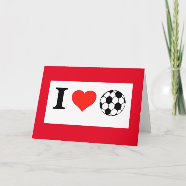 Valentine I Love Soccer and You Holiday Card (Front)