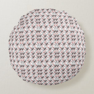 Valentine I Love You And You Kiss Me Round Cushion