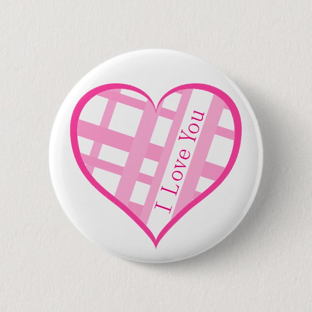 Valentine I Love You Heart 6 Cm Round Badge (Front)