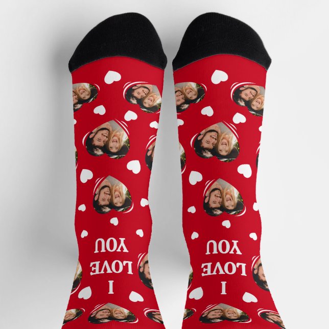 Valentine I Love You Photo Socks (Top)
