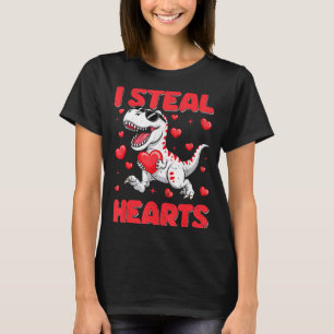 Valentine I Steal Hearts Trex Dino Toddler Kids Ba T-Shirt