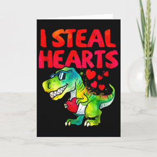 Valentine I Steal Hearts Trex Dino Toddler Kids By Card