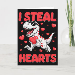 Valentine I Steal Hearts Trex Dino Toddler Kids By Card