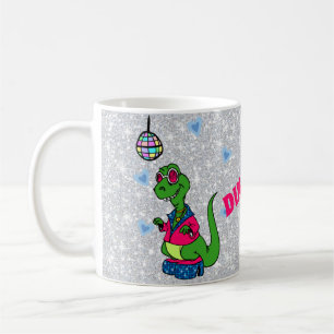 Valentine I Think You're Dino-Mite, disco dinosaur Coffee Mug
