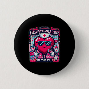 Valentine Icu Nurse Heartbreaker - Playful Nurse I 6 Cm Round Badge