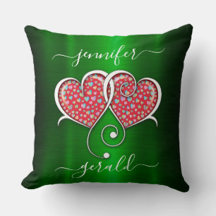 Valentine Interlocked Hearts Design Cushion
