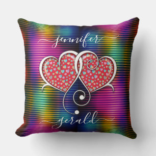 Valentine Interlocked Hearts Design Cushion