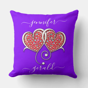 Valentine Interlocked Hearts Design Cushion