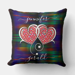 Valentine Interlocked Hearts Design Cushion
