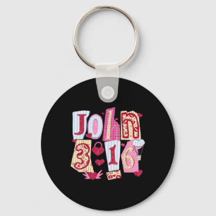 Valentine John 316 Loved Coquette Hearts Christian Key Ring