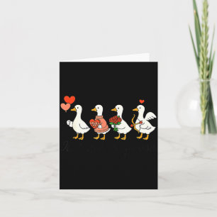Valentine Just A Love Goose Funny Goose Hearts For Card
