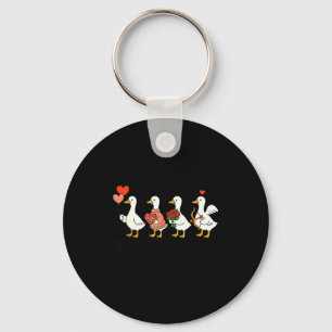 Valentine Just A Love Goose Funny Goose Hearts For Key Ring