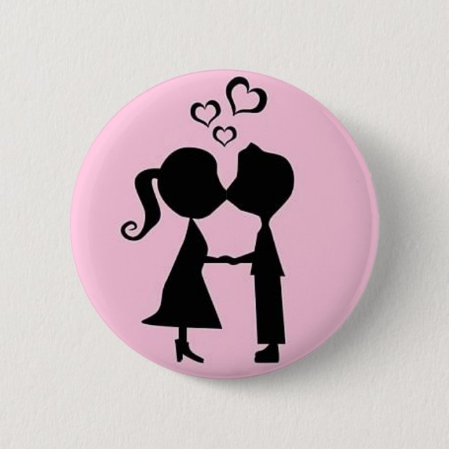 VALENTINE KISS 6 CM ROUND BADGE (Front)