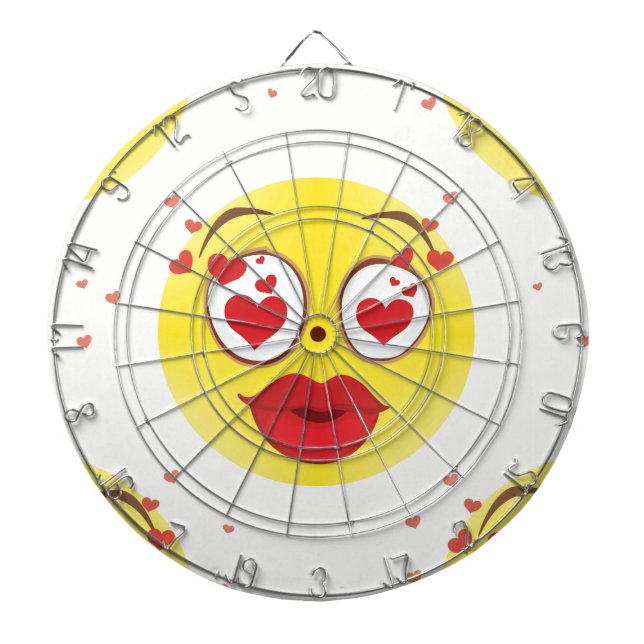 Valentine kiss Emoji Dartboard (Front)