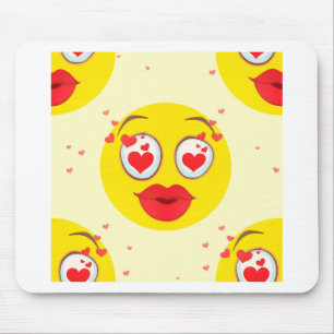 Valentine kiss Emoji Mouse Mat