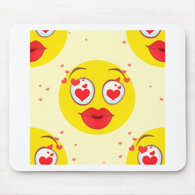 Valentine kiss Emoji Mouse Mat (Front)