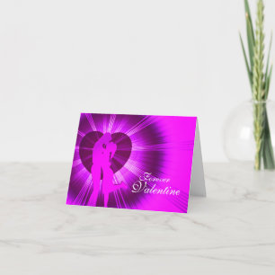 Valentine kiss forever boyfriend purple glow card