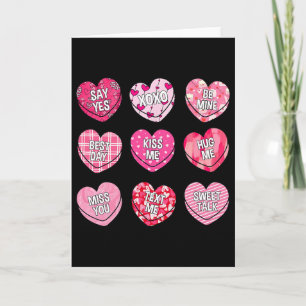 Valentine Kiss Me Hug Me Candy Sweethearts Girl Ki Card
