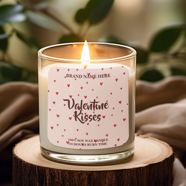 Valentine Kisses Candle Sticker Cute Hearts Design (Creator Uploaded)