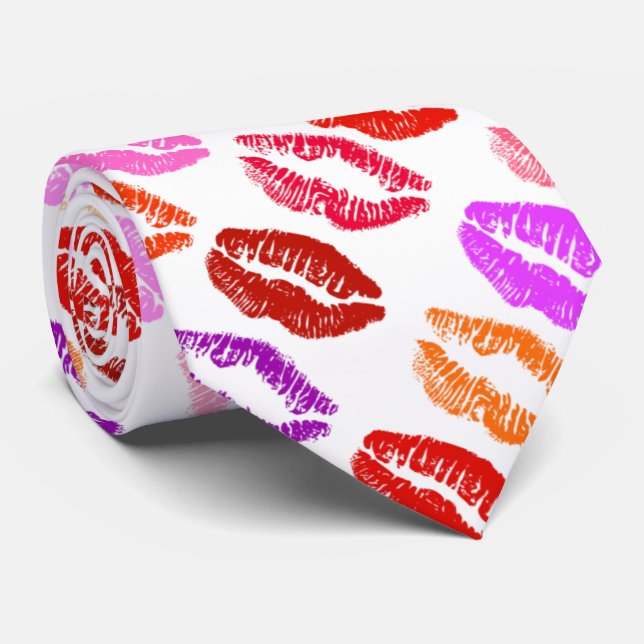 Valentine Kisses Neck Tie (Rolled)