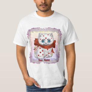 Valentine Kitten Cat Heart t-shirts