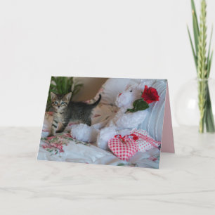 valentine kitten greeting card