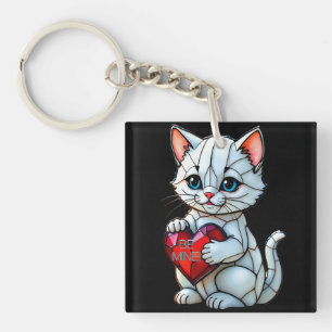 Valentine Kitty Key Ring
