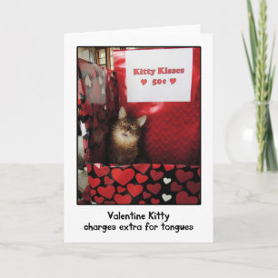Valentine Kitty Kissing Booth Greeting Card