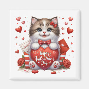 Valentine Kitty Magnet