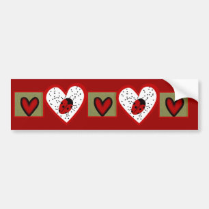 Valentine Ladybug Bumper Sticker