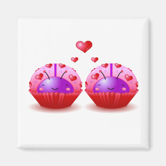 Valentine Ladybug Cupcakes Magnet
