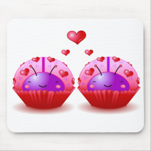 Valentine Ladybug Cupcakes Mousepad