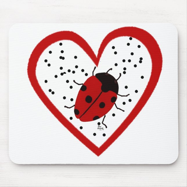 Valentine Ladybug Mouse Mat (Front)