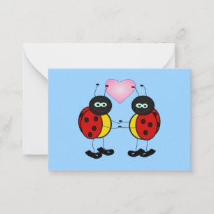 Valentine Ladybugs in Love Mini Kids Cards