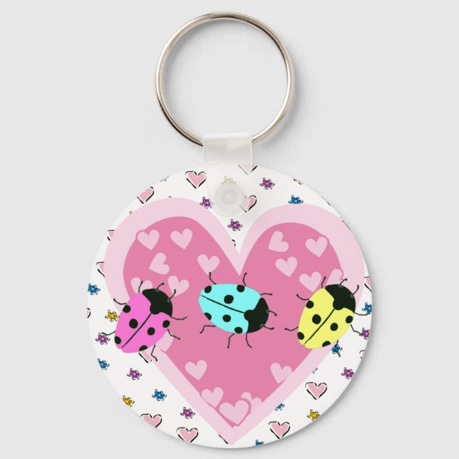 VALENTINE LADYBUGS KEY RING (Front)
