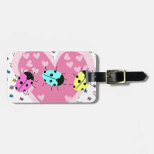 VALENTINE LADYBUGS LUGGAGE TAG