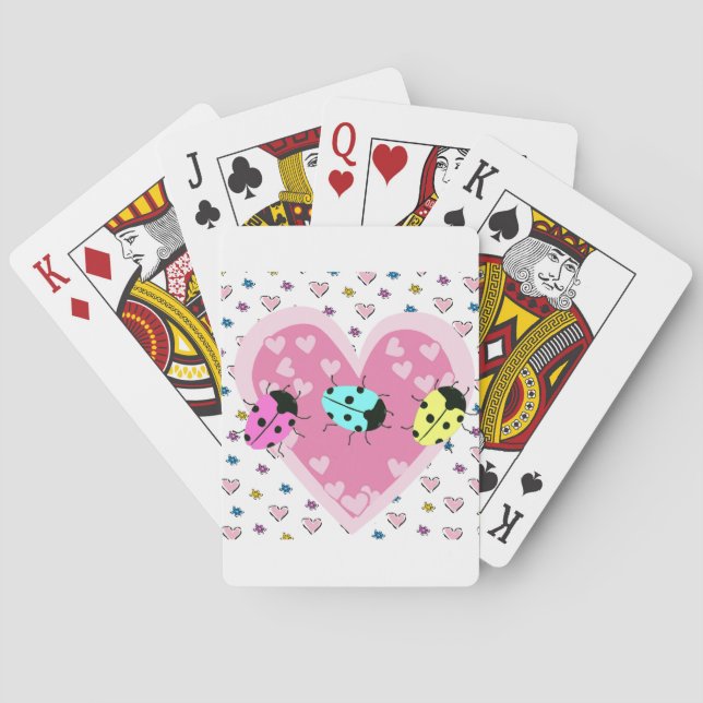 VALENTINE LADYBUGS PLAYING CARDS (Back)