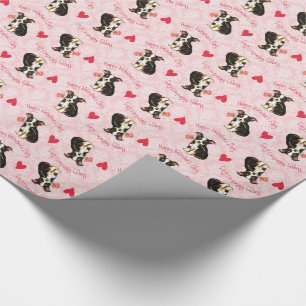 Valentine Long Coat Chihuahua Wrapping Paper