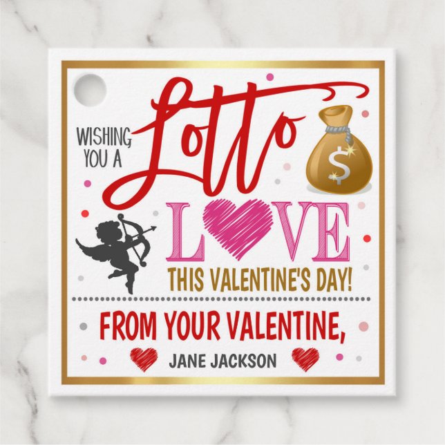 Valentine Lottery Ticket Gift Tag (Front)