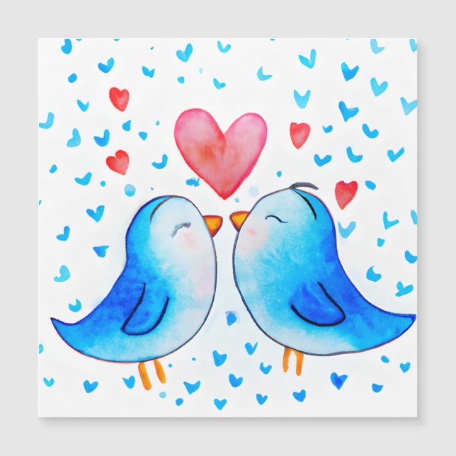 Valentine Love Birds Magnetic Card (Front)