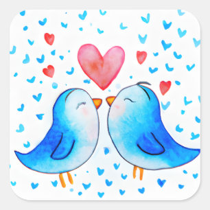 Valentine Love Birds Sticker