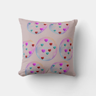 Valentine love bubbles fun cushion